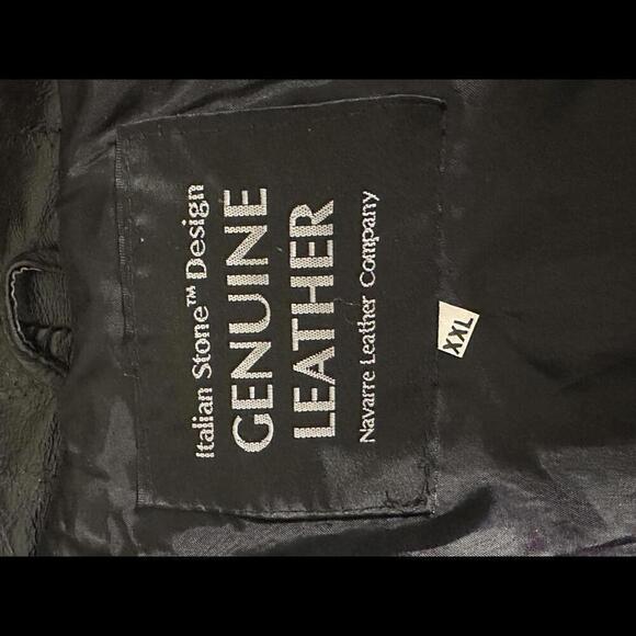 Vintage Navarre Leather Company mob wife leather patchwork belted trench coat - Picture 9 of 9